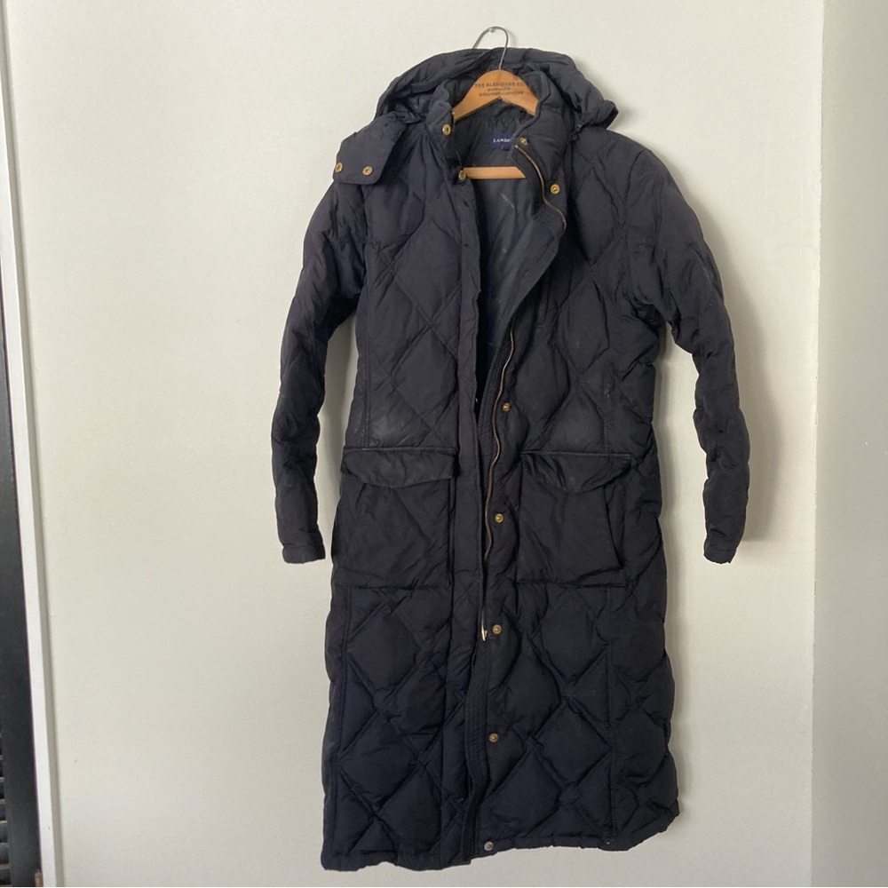 Lands' End Women's Navy Quilted Puffer Coat